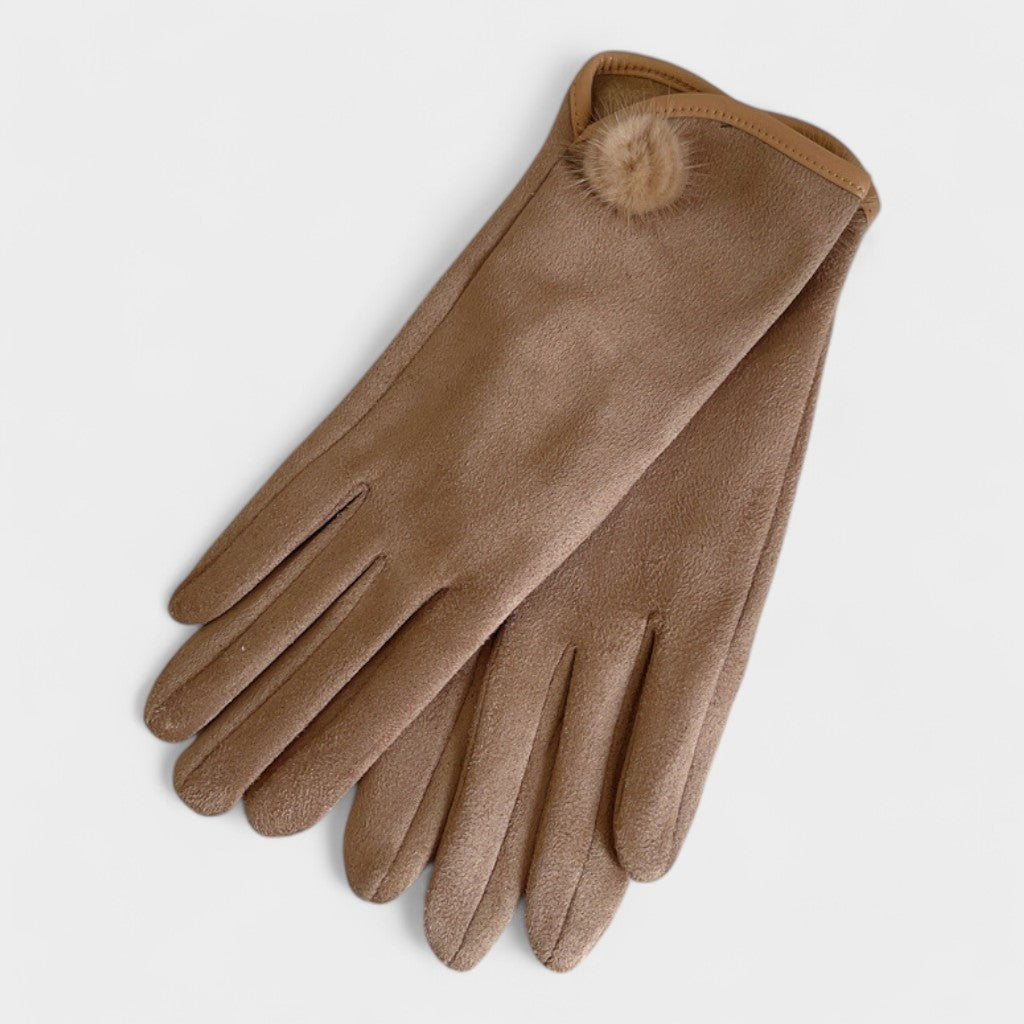 G305003D LADIES SUEDETTE GLOVES KHAKI