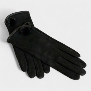 G305003A LADIES SUEDETTE GLOVES BLACK