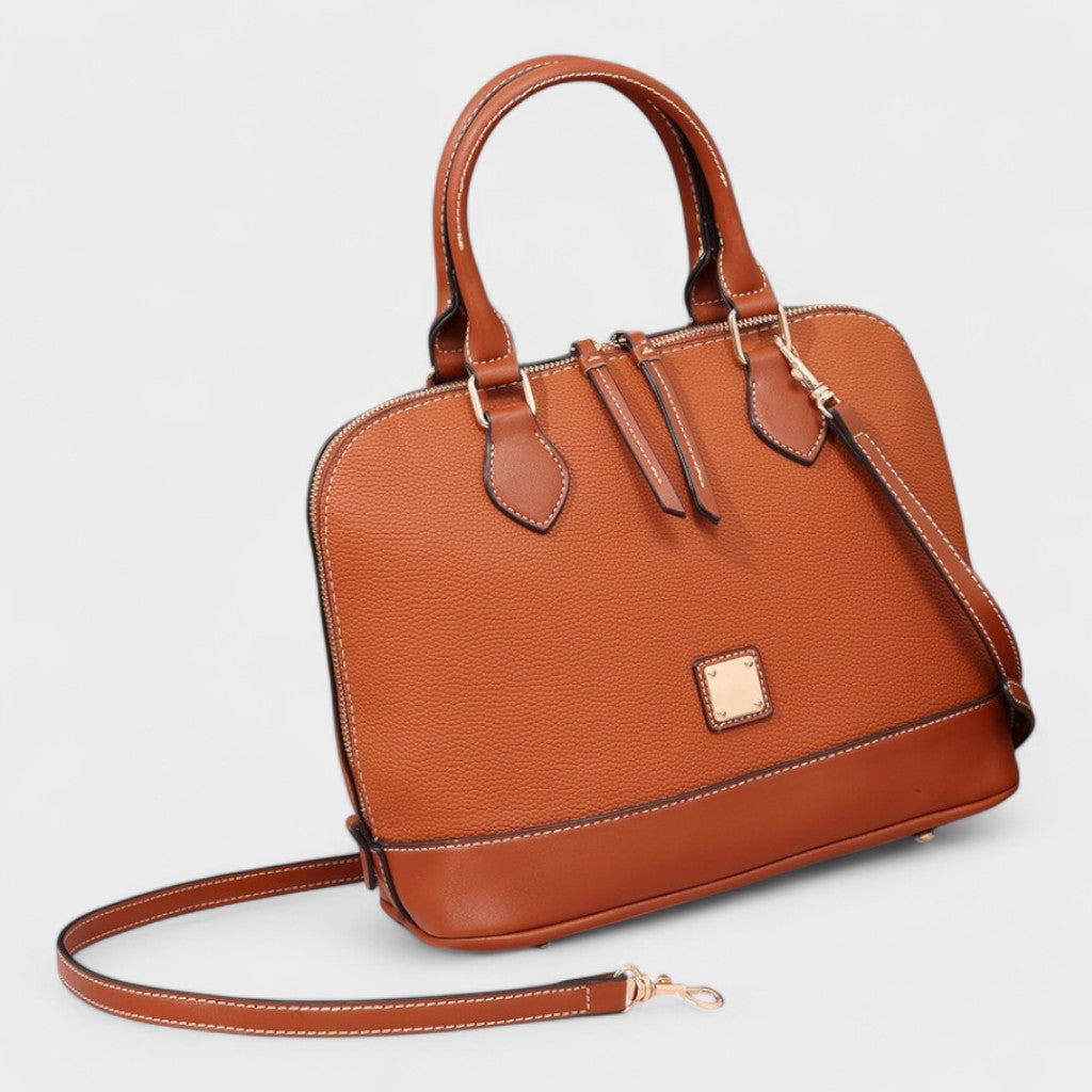 G3010155 LADIES TOP HANDLE SHELL BAG BROWN