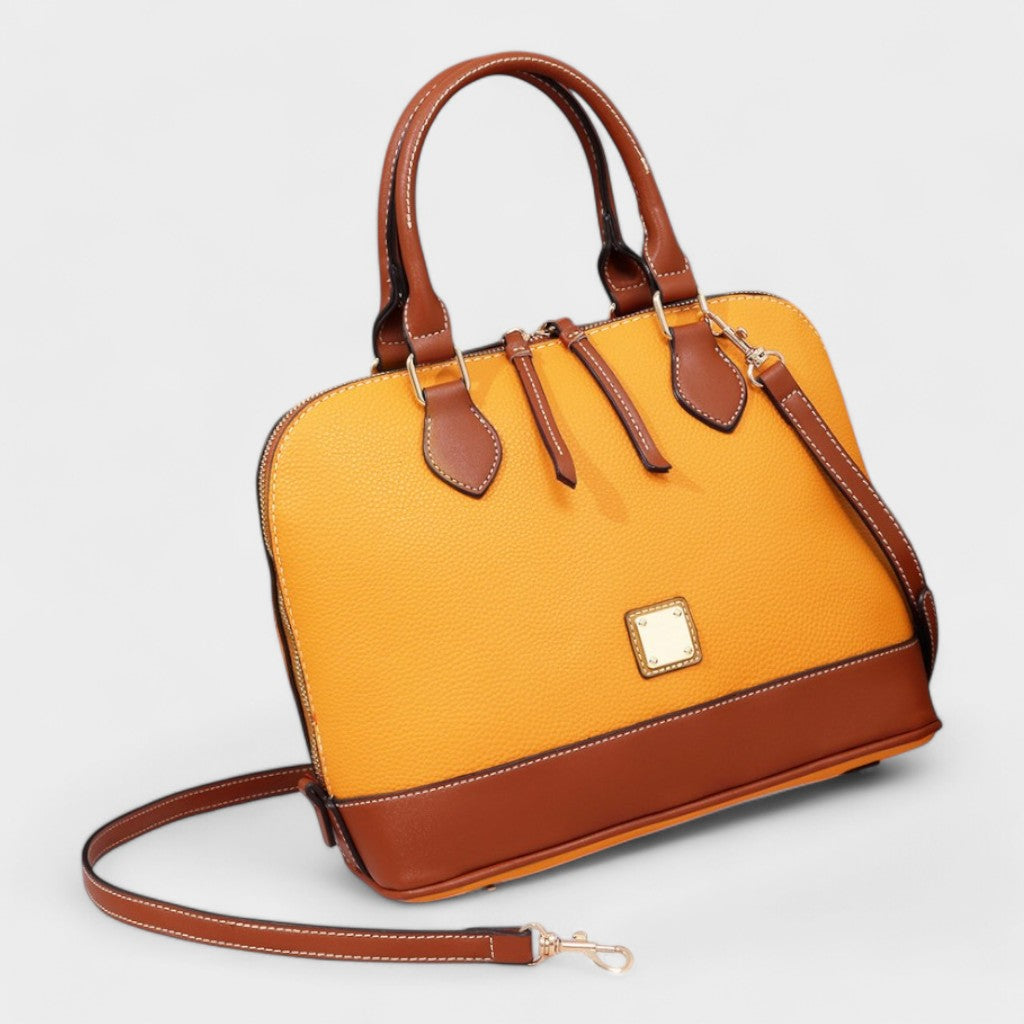 G3010152 LADIES TOP HANDLE SHELL BAG MUSTARD